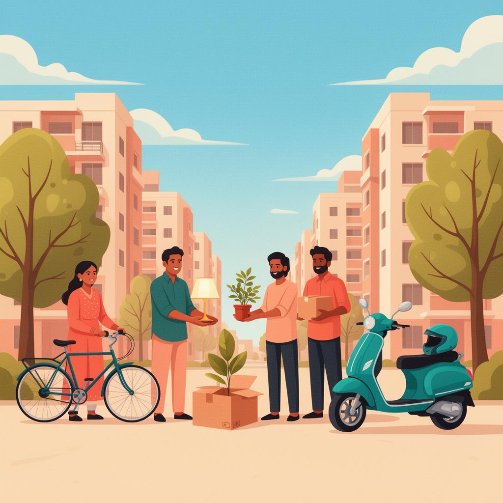 Tellapur neighbours exchanging local marketplace items